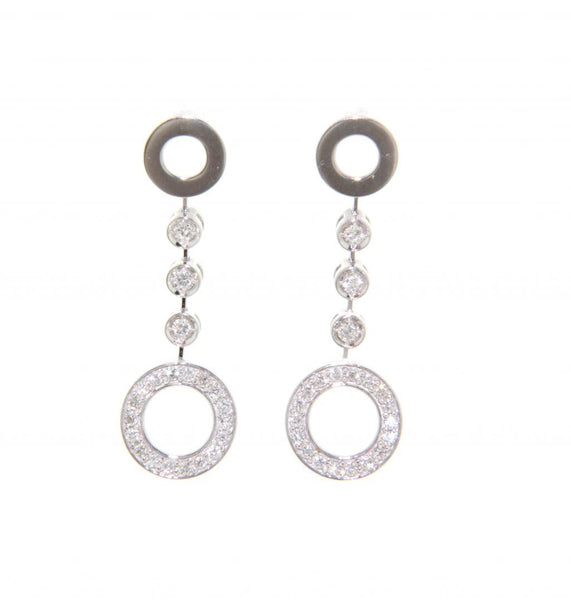18ct white gold diamond circle earrings