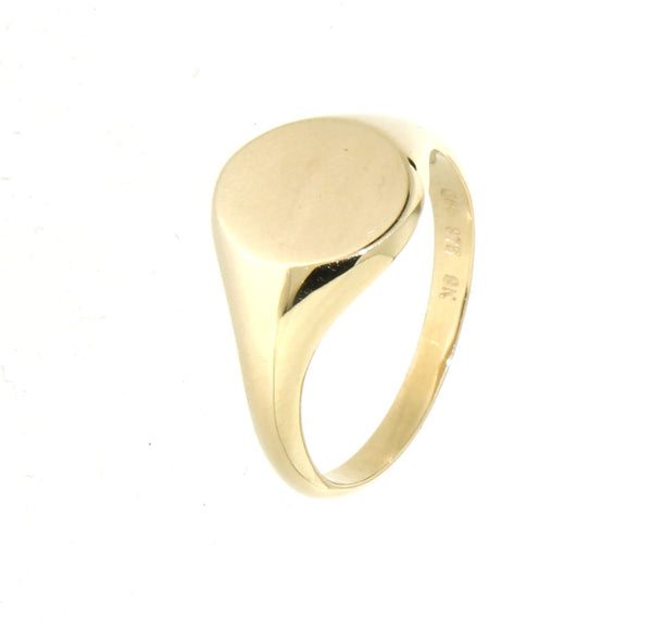 9ct gold plain oval signet ring